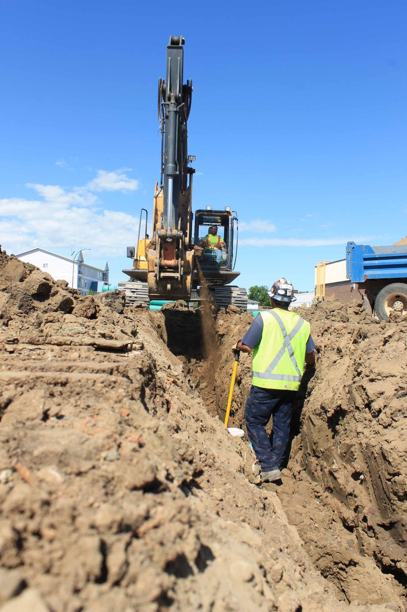 history Excavating and Landscaping are the main services